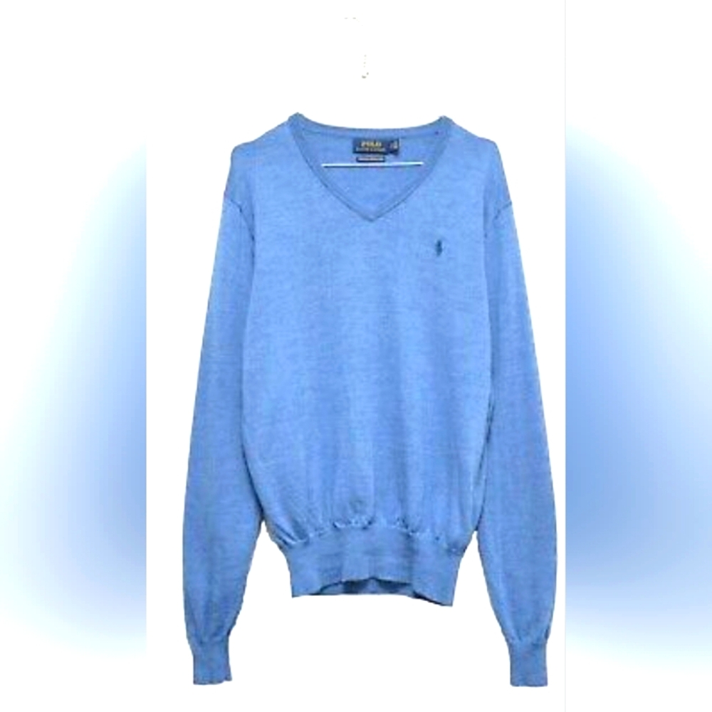 Ralph Lauren Light Blue V neck Sweater Women XL